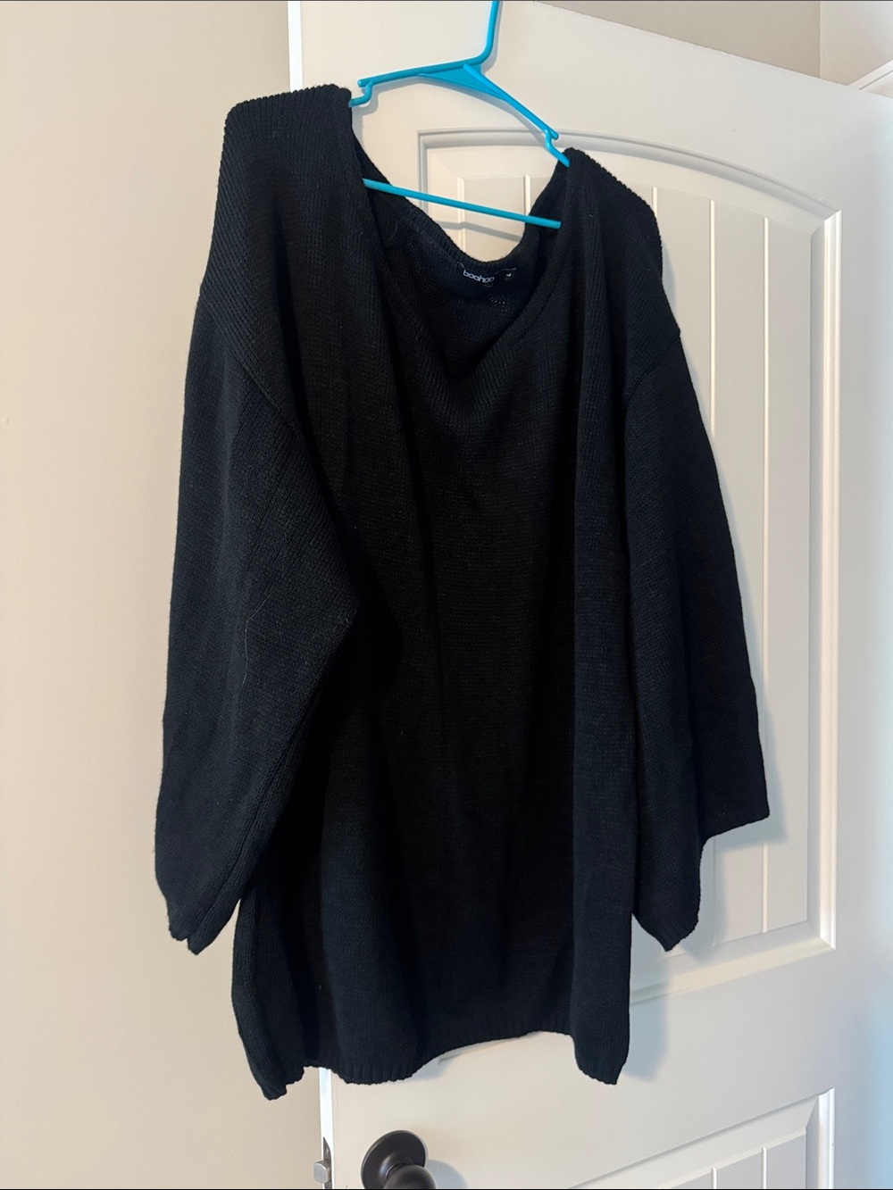 Black Women's Oversized Knit Sweater Dress